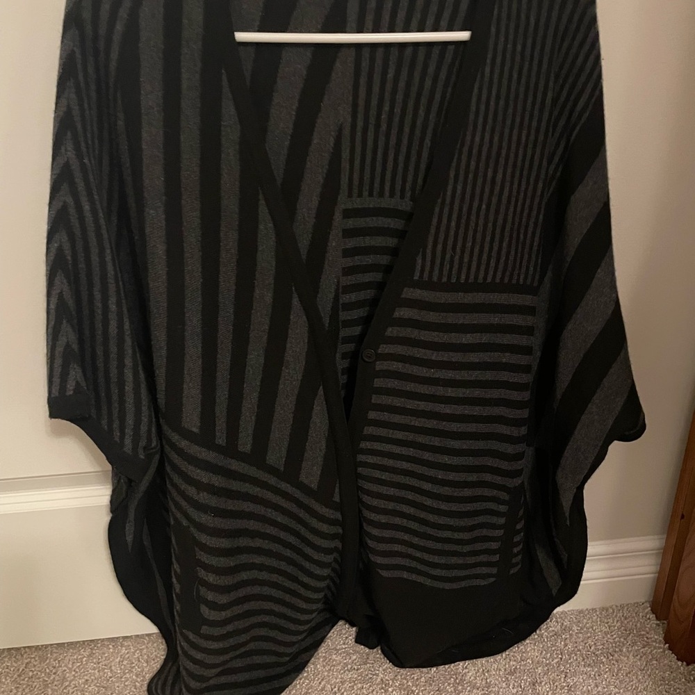 Splendid Black & Charcoal Striped Knit Cardigan